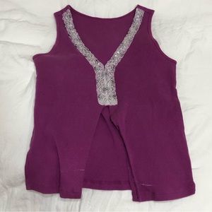 Y2K sequined magenta v-neck